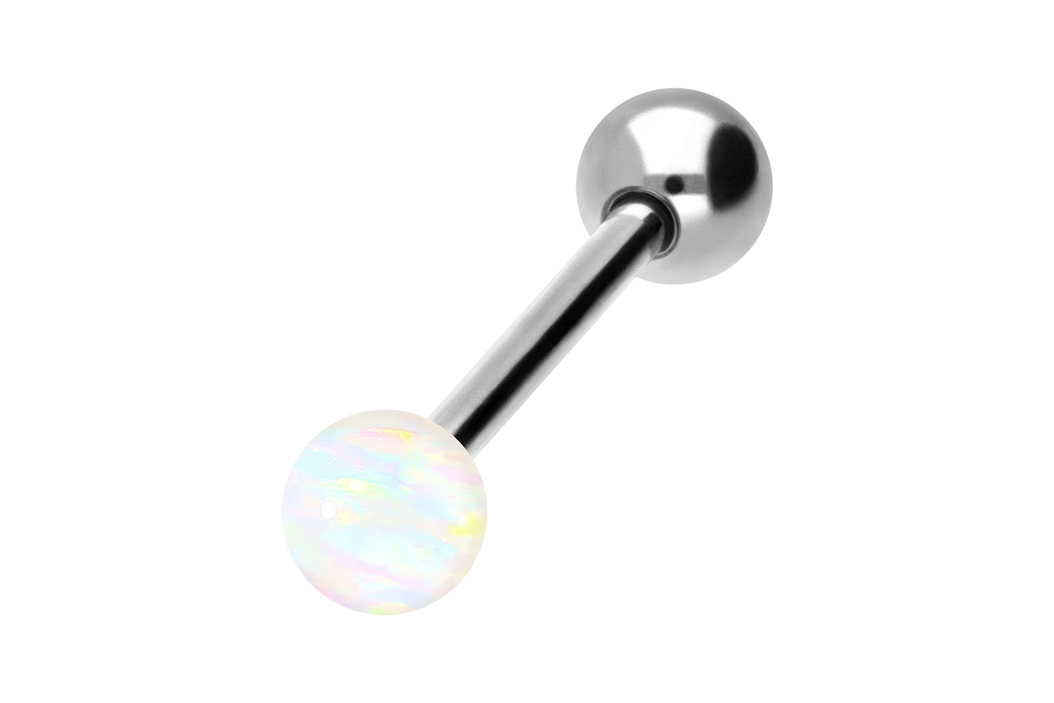 Chirurgenstahl Barbell Piercing SYNTHETISCHER OPAL + CHIRURGENSTAHL-KUGEL